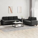 vidaXL Ensemble de canapés 2 Pièces noir tissu