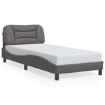 vidaXL Cadre de lit avec LED sans matelas gris 90x200 cm