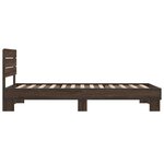vidaXL Cadre de lit chêne marron 100x200 cm bois d'ingénierie et métal