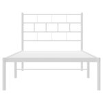 vidaXL Cadre de lit métal sans matelas et tête de lit blanc 107x203 cm