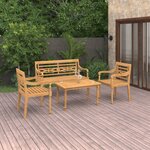 vidaXL Salon de jardin 4 Pièces Bois de teck solide
