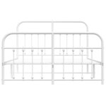 vidaXL Cadre de lit métal sans matelas et pied de lit blanc 140x200 cm