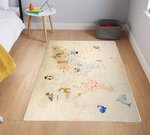 Tapis enfant MONDE 80 x 150 cm - Beige