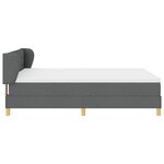 Lit Box Spring vidaXL avec Matelas Gris Foncé 160x200 cm en Tissu