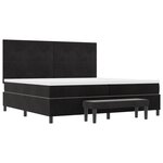 vidaXL Lit avec sommier et matelas & banc noir 200x200 cm en velours