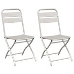 vidaXL Chaises de jardin pliantes 2 Pièces Beiges 42x52x82 cm Acier enduit de poudre