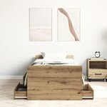 vidaXL Cadre de lit sans matelas Chêne artisanal 75x190 cm Bois d'ingénierie