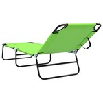 vidaXL Chaise longue pliante portable verte 600D en tissu Oxford