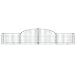 vidaXL Paniers à gabions arqués 2 Pièces 300x50x40/60 cm fer galvanisé