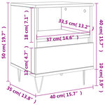 vidaXL Tables de chevet 2 Pièces chêne marron 40x35x50 cm bois ingénierie