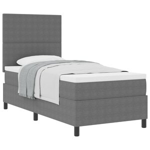 vidaXL Lit box spring avec matelas gris clair 100x200 cm tissu en velours côtelé