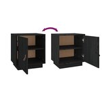 vidaXL Table de chevet Noir 40x34x45 cm Bois de pin massif