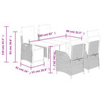 vidaXL Ensemble à manger de jardin coussins 5 Pièces mélange beige rotin