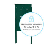 Bloc collectif Leabox  2x4  grade 3  simple face  Extérieur  fixation sur pieds à sceller  Vert mousse RAL 6005 finition brillante
