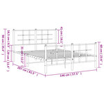 vidaXL Cadre de lit métal sans matelas et pied de lit blanc 140x200 cm