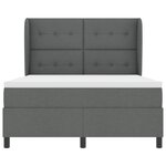 vidaXL Lit à ressort avec matelas - Gris foncé  160x200 cm en tissu
