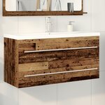 vidaXL Cabinet de lavabo de salle de bain avec lavabo intégré en bois récupéré