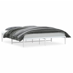vidaXL Cadre de lit métal sans matelas blanc 180x200 cm