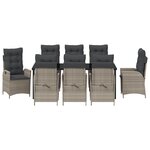 vidaXL Ensemble de jardin 9 pièces avec coussins Gris clair Poly Rattan
