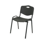 Q-connect chaise empilable 4 pieds - Structure métal - Max. Supporte 100kg - Noir