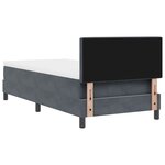 Lit box spring vidaXL avec matelas Gris foncé 100x200 cm Velours