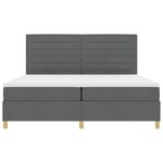 vidaXL Lit à ressorts avec matelas gris foncé 200x200 cm tissu
