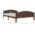 vidaXL Cadre de lit sans matelas marron foncé pin massif 160x200 cm