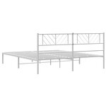 vidaXL Cadre de lit métal avec tête de lit blanc 200x200 cm