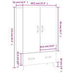 vidaXL Buffet haut noir 69 5x31x115 cm bois d'ingénierie