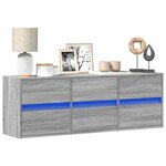 vidaXL Meuble TV mural avec lumières LED sonoma gris 130x31x45 cm