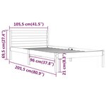 vidaXL Cadre de lit Bois de pin massif 100x200 cm blanc