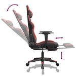 vidaXL Chaise de jeu de massage avec repose-pied Noir&Rouge Similicuir
