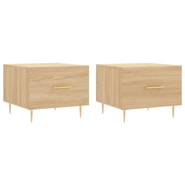 vidaXL Tables basses 2 Pièces chêne sonoma 50x50x40 cm bois d'ingénierie