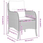 vidaXL Set de salle à manger de jardin de 7 pièces avec coussins en poly rattan marron