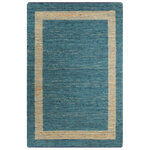 vidaXL Tapis fait à la main jute bleu 160x230 cm