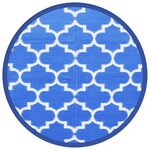vidaXL Tapis d'extérieur bleu Ø200 cm PP