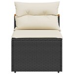 vidaXL Canapés de jardin sans accoudoirs avec coussins 2 Pièces noir