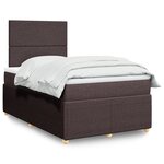 vidaXL Sommier à lattes de lit et matelas marron foncé 120x190cm tissu