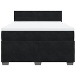 vidaXL Sommier à lattes de lit avec matelas Noir 140x200 cm Velours