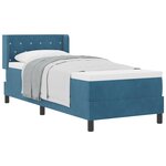 vidaXL Lit à ressort avec matelas Bleu foncé 80x200 cm Velours