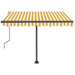 vidaXL Auvent manuel rétractable avec LED 350x250 cm Jaune et blanc