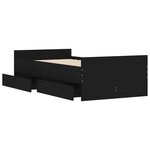 vidaXL Cadre de lit avec tiroirs sans matelas noir 100x200 cm