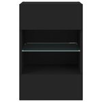 vidaXL Meuble TV mural avec lumières LED noir 40x30x60 5 cm