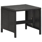 vidaXL Tabourets de jardin lot de 4 avec coussins Résine tressée Noir