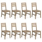 vidaXL Chaises à manger lot de 8 Bois d'acacia massif