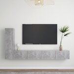 vidaXL Ensemble de meubles TV 3 Pièces Gris béton Bois d'ingénierie