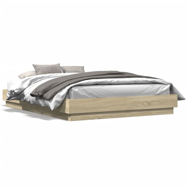 vidaXL Cadre de lit sans matelas chêne sonoma 160x200 cm