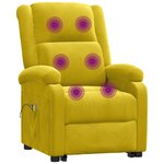 vidaXL Fauteuil de massage Jaune Velours