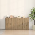 vidaXL Buffets 2 Pièces Chêne Artisan 79x38x80 cm Bois d'ingénierie