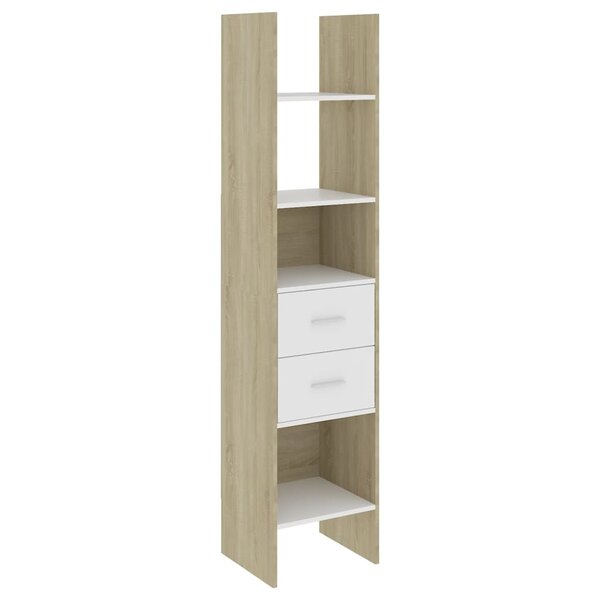 vidaXL Bibliothèque Blanc et chêne Sonoma 40x35x180 cm Bois ingénierie